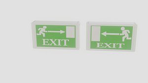 exit sign Collection 3D model