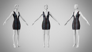 Dress 34 Abstract Sound Wave 3D model