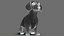 动画黑色腊肠犬 3D 模型毛皮