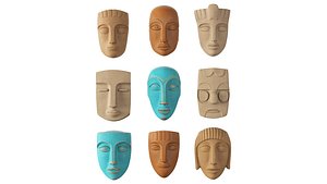 Decorative stone masks for the wall