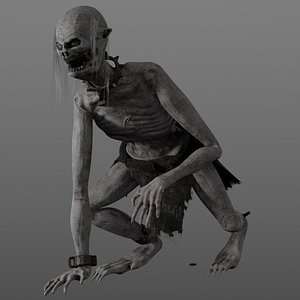 3D Ghoul animated lowpoly