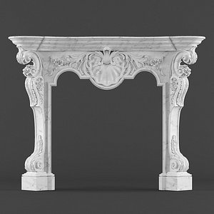 classical  fireplace 2 3D model