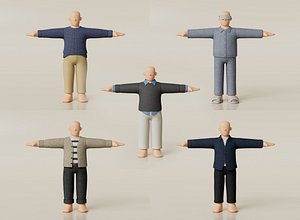 3D Cartoon Style Male Character Stylish Clothes Collection
