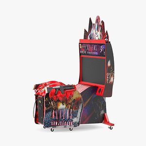 Arcade Game Machine Aliens Armageddon Off State Rigged for Cinema 4D