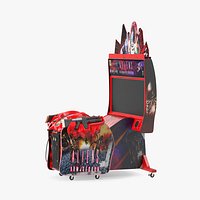 Arcade Game Machine Aliens Armageddon Off State Rigged for Cinema 4D
