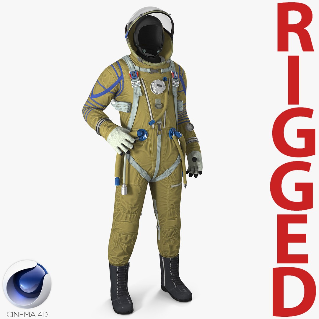 Strizh Space Suit Rigged for Cinema 4D 3D model preview