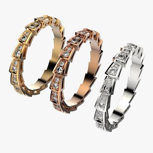 3D BVLGARI serpenti snake ring R47 3D print model