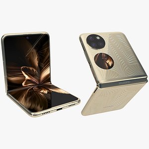 Huawei P50 Pocket Animated Gold 3D model