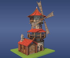 Low poly windmill