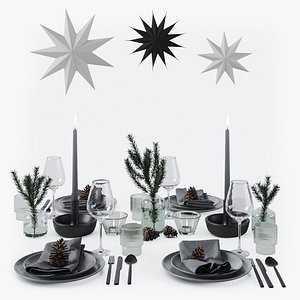 3D Christmas Table Setting