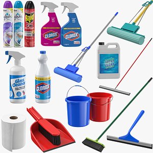 Cleaning Supplies And Tools Collection