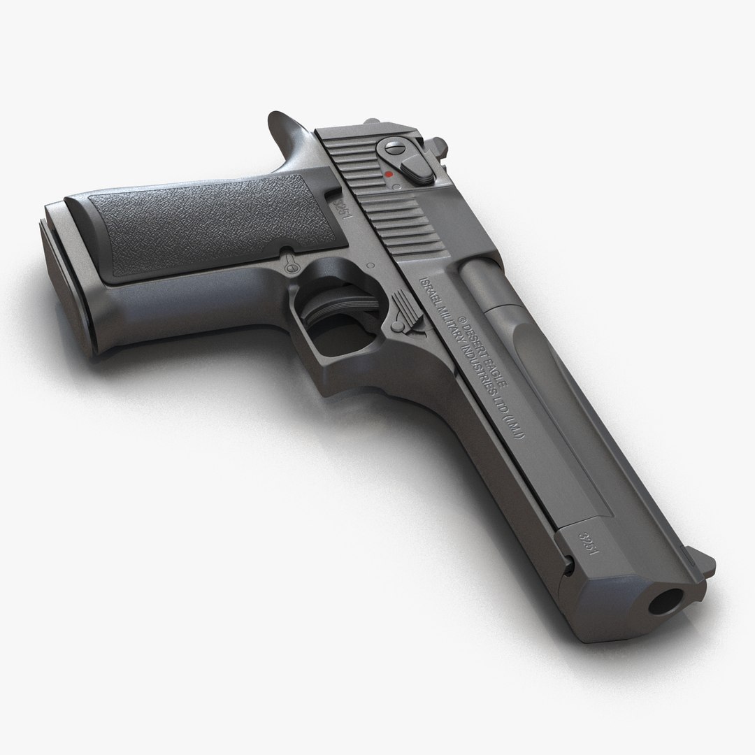 Pistol IMI Desert Eagle Black 3D model preview