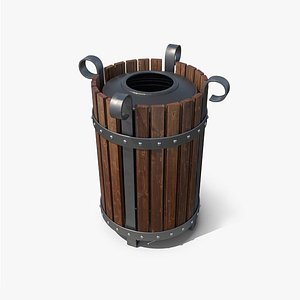 3D model office trash can VR / AR / low-poly