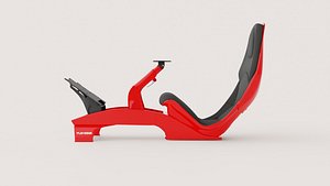 Red Formula Racing Simulator Cockpit with Seat