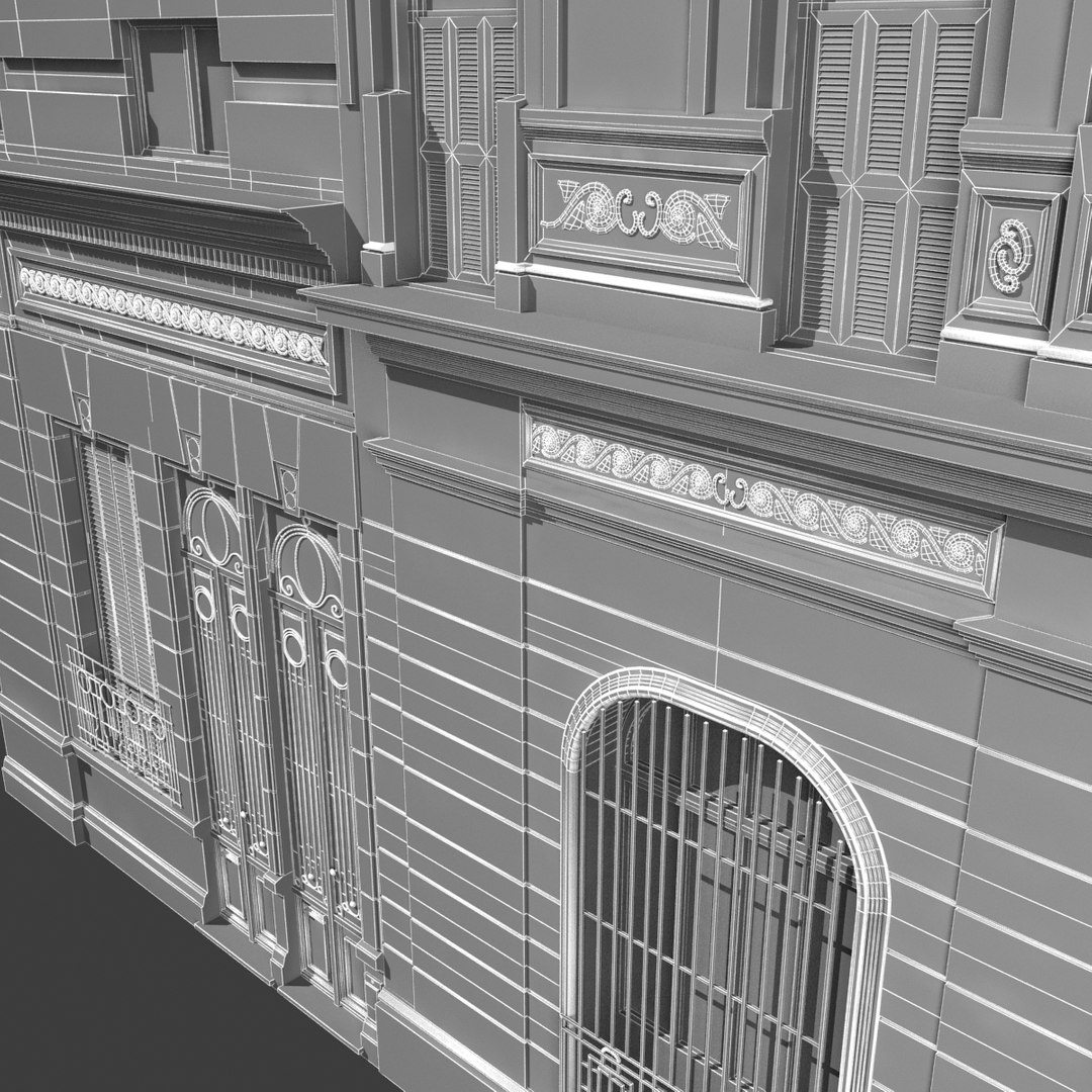 Building Facade Classic Buenos 3d Model