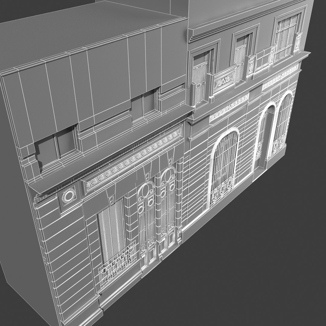 Building Facade Classic Buenos 3d Model