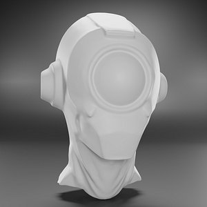 Alien Robo Head - 3D Print Model 3D model