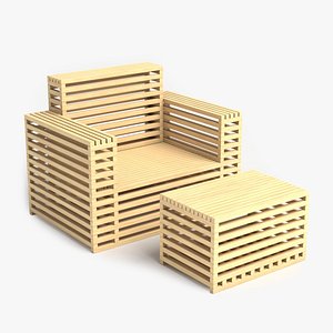 Parametric Sofa and Table 3D model