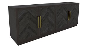 restoration hardware herringbone sideboard 3d model