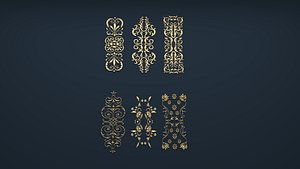 3D cartouche corbel decor