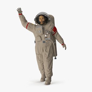 3D Astronaut Wearing Feitian Space Suit Rigged for Maya
