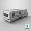 Dirty 2-axle Camping Caravan 3D model
