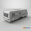 Dirty 2-axle Camping Caravan 3D model