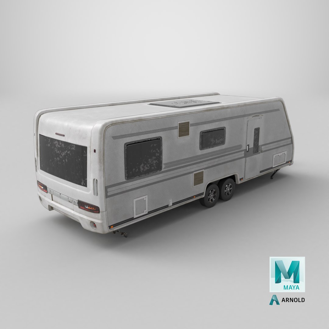 Dirty 2-axle Camping Caravan 3D Model - TurboSquid 2388315