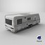 Dirty 2-axle Camping Caravan 3D model