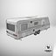 Dirty 2-axle Camping Caravan 3D model