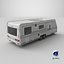 Dirty 2-axle Camping Caravan 3D model