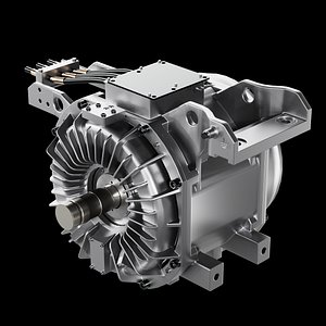 electric motor silver 3D model