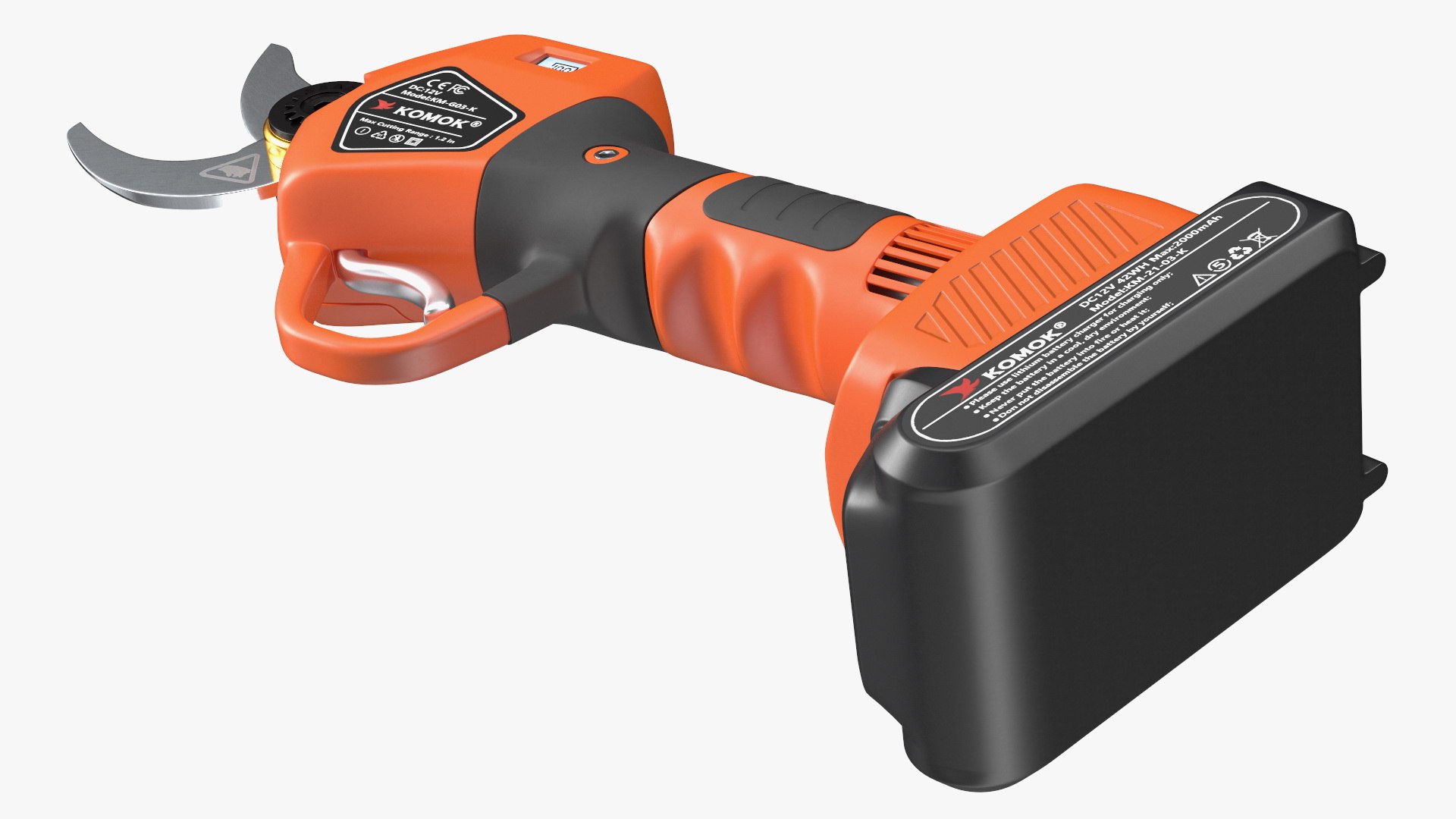 Orange Komok Cordless Pruner 3D Model TurboSquid 2084403