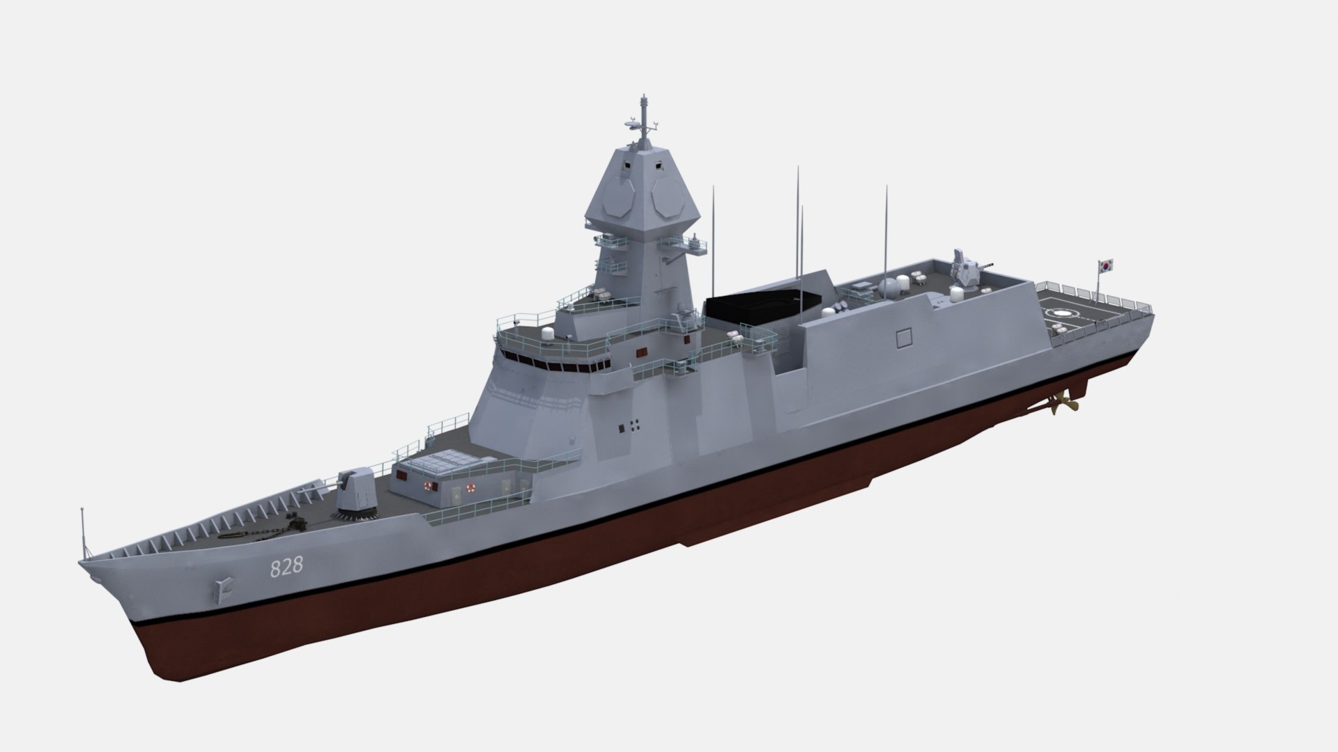 ROKS Chungnam FFG828 Frigate 3D Model - TurboSquid 2098933