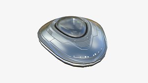 3D Allien Spaceship UFO C02 Aluminum - Sci Fi Spacecraft Design model