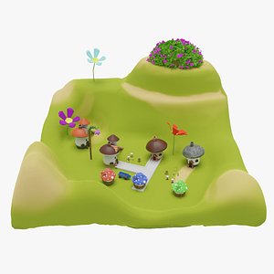 3D Bugs Mushroom Lowpoly City 3D Art Middle Pack - Includes Ant Free Character model