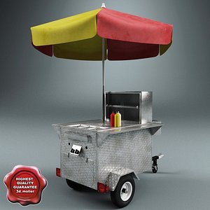 3d hot dog cart v2 model