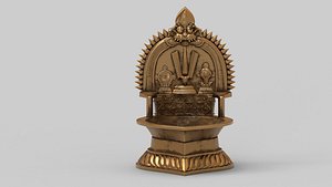 3D shanku chakra oil lamp
