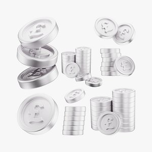 GBP Pound Coin Icons Pack 01 3D