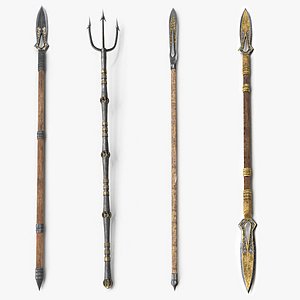 3D model weapon spear trident