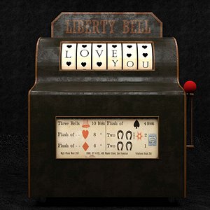 Old Animated Slot Machine 3D model