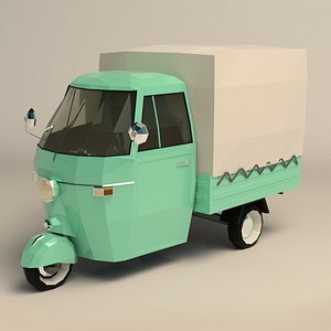 Low Poly Three Wheeled Truck 02
