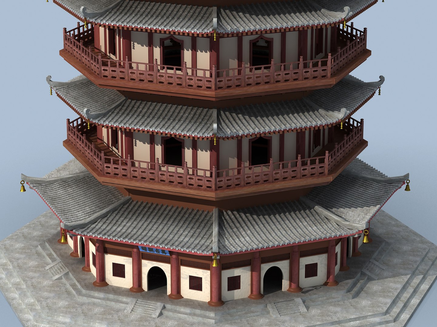 3D Chinese Tower Model - TurboSquid 1399572