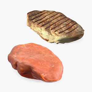 Raw and Roast Steak Collection 3D model