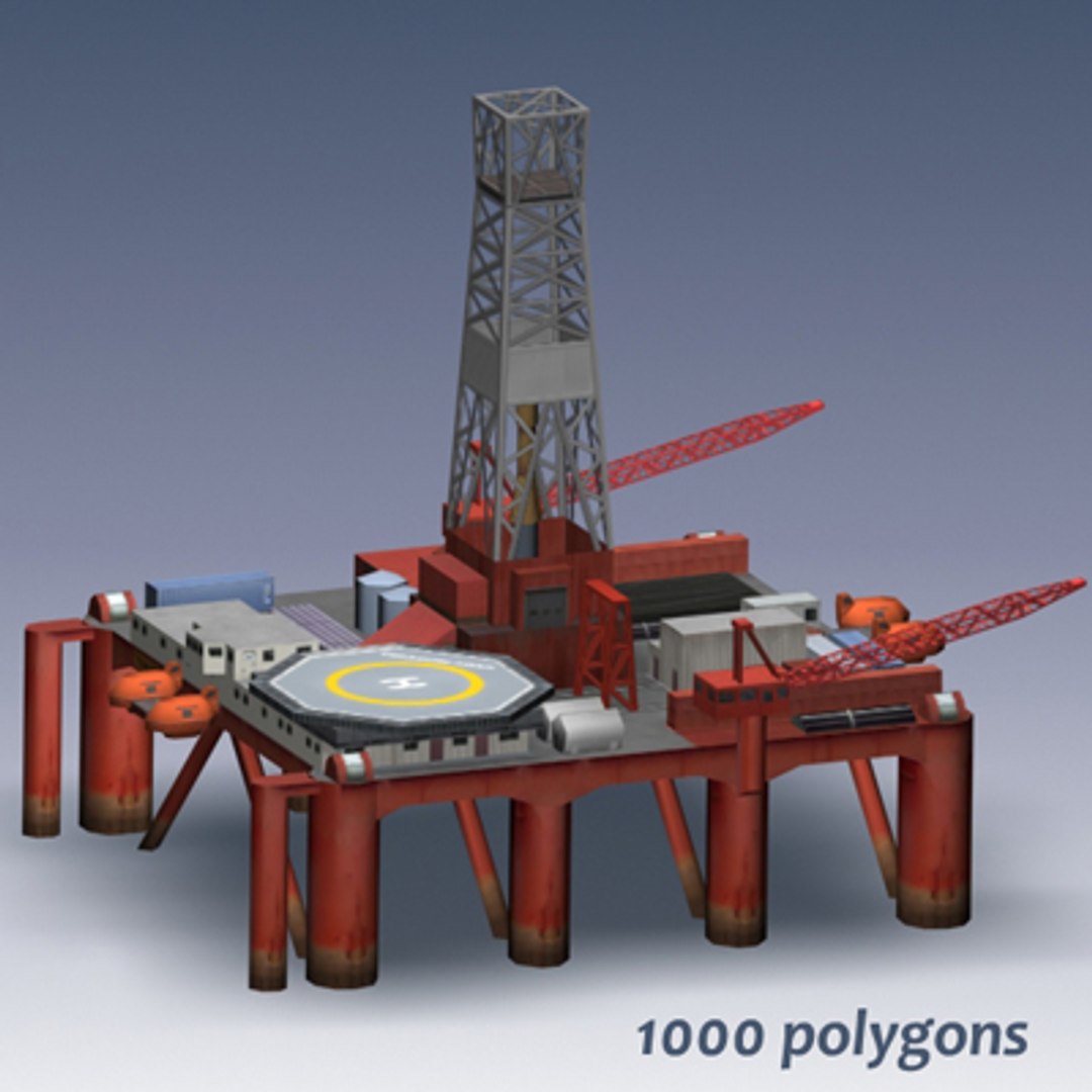 3d Offshore Semi-submersible Oil Rig Model