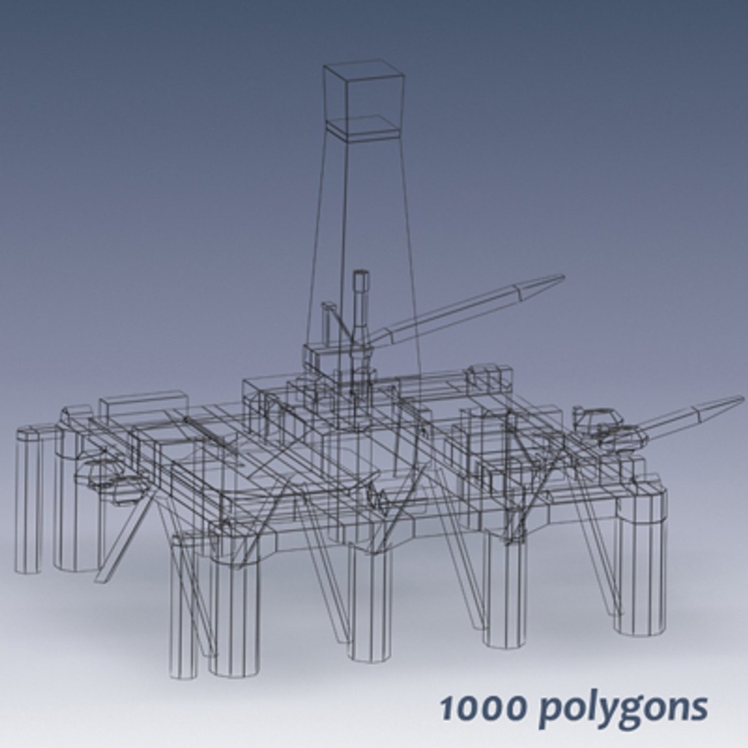 3d Offshore Semi-submersible Oil Rig Model
