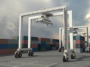 RTG Crane and Containers
