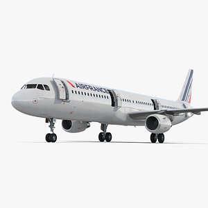 3D Air France Airbus A321 with Interior and Doors