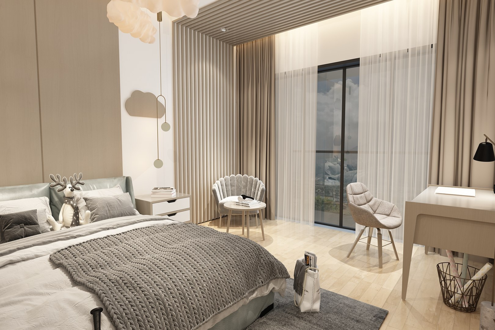 Modern Minimalist Bedroom 3D Model - TurboSquid 1830464