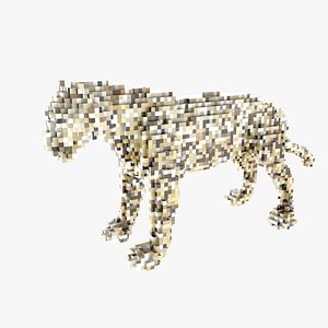 voxel feline 3d model